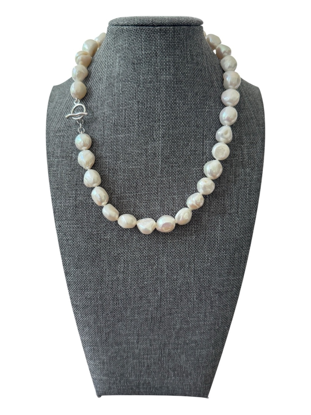 Natural Baroque 11-12mm Pearl Necklace With Sterling Silver Clasp New